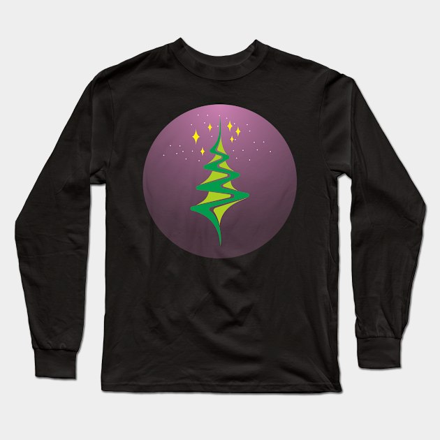 Pine Tree Illustration Long Sleeve T-Shirt by radeckari25